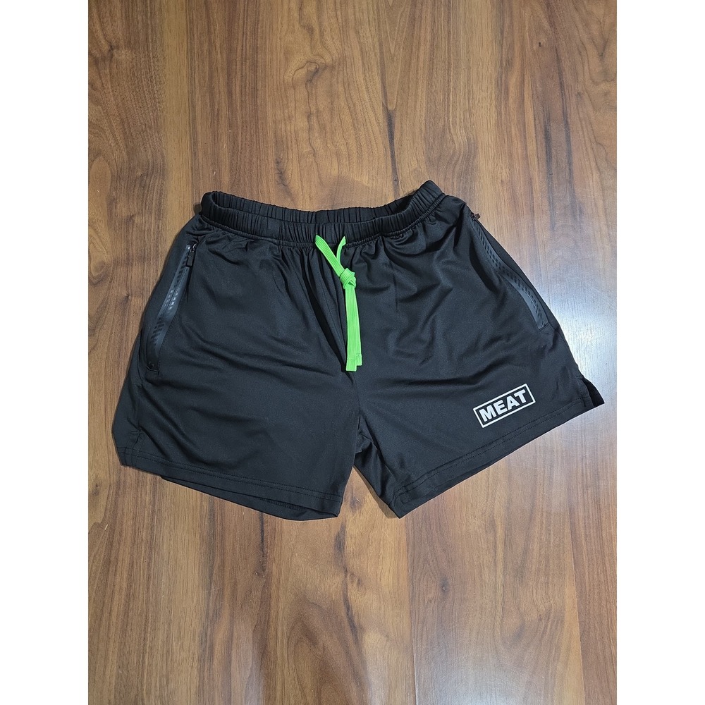 MEAT Squatting Shorts Mens Small Black New 3.5 Inseam Bodybuilding Gym Training
